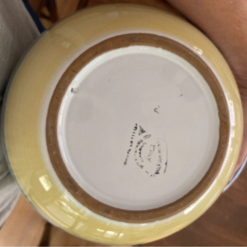 Williams Sonoma Blue and Yellow Serveware Bowl